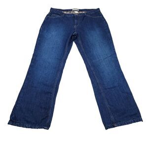 Natural Reflections Flannel Lined Straight Leg Jeans Women's Size 12 Blue Denim